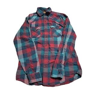 Red Camel Men’s Pearl Snap Button Up  Shirt Size Small